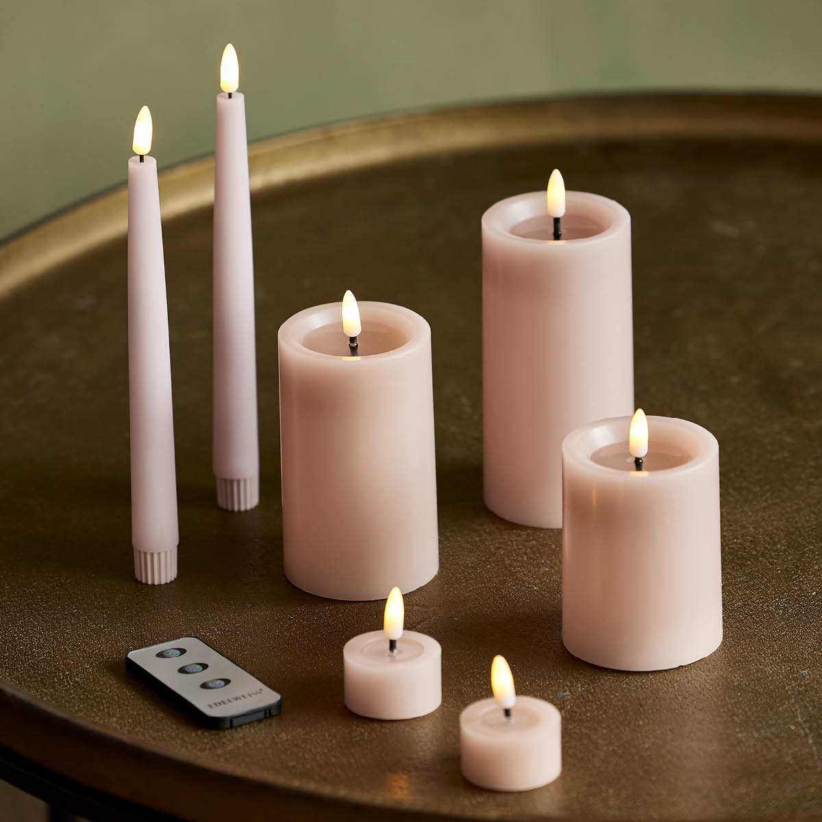 Edelweiss LED Pöytäkynttilä 7,5x10 cm Pastel Rose