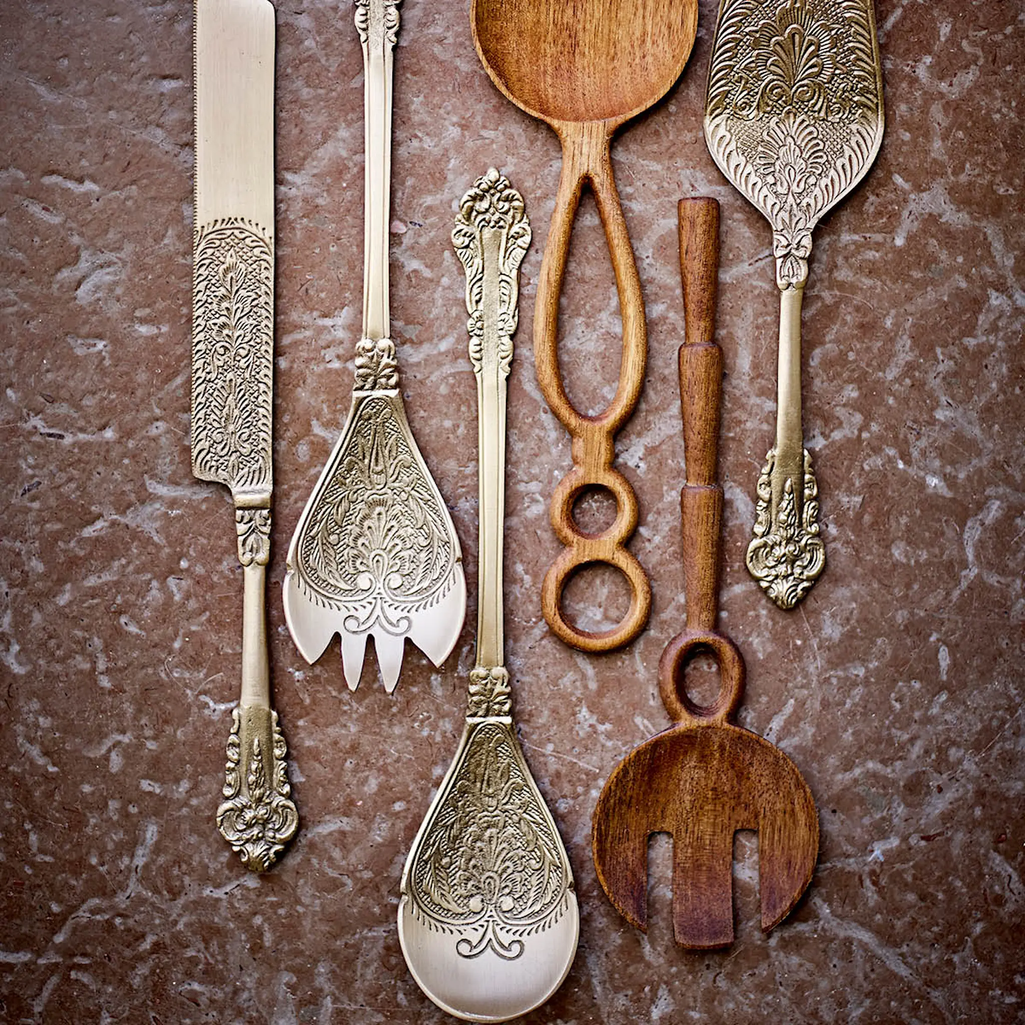 Bloomingville Kalima Salaattiottimet 26 cm 2 kpl Messinki