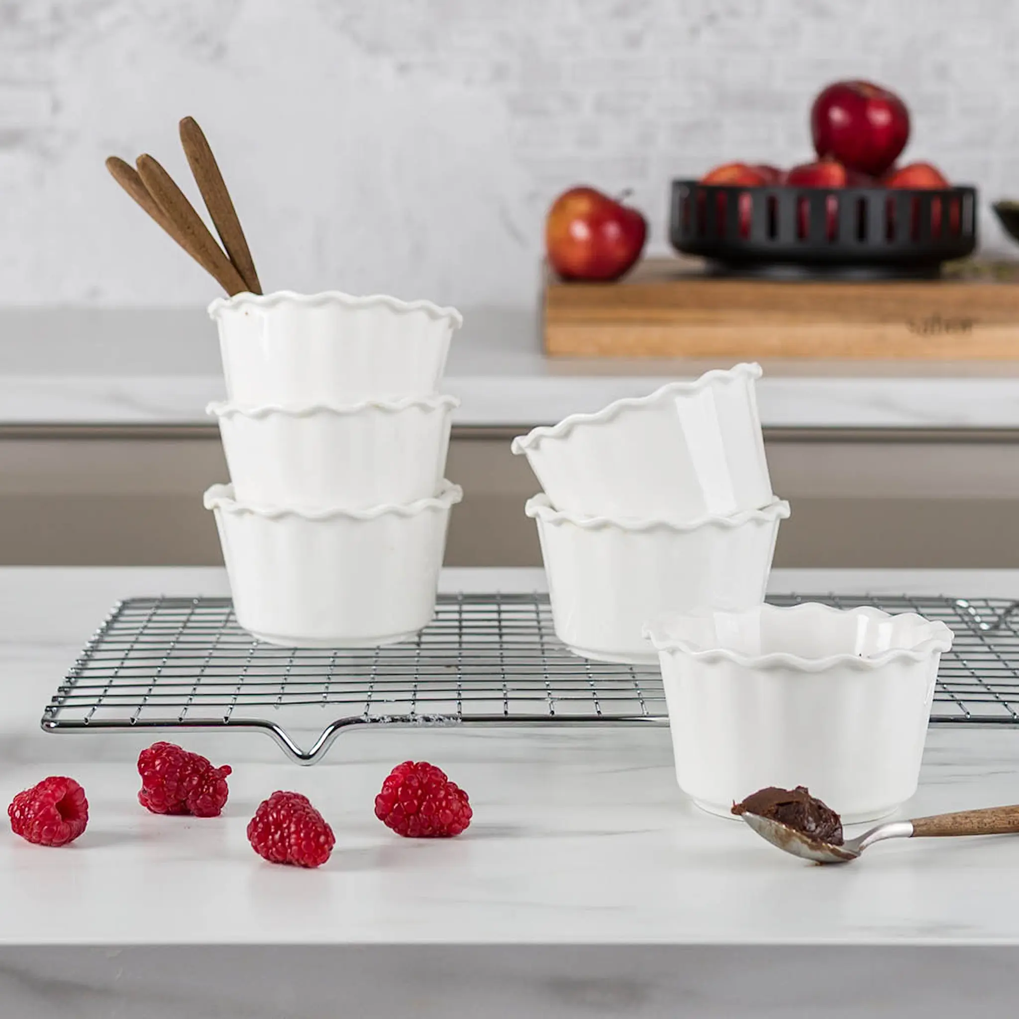 Modern House Daily Use crème brûlée form 6-pack 10 cm 20 cl vit