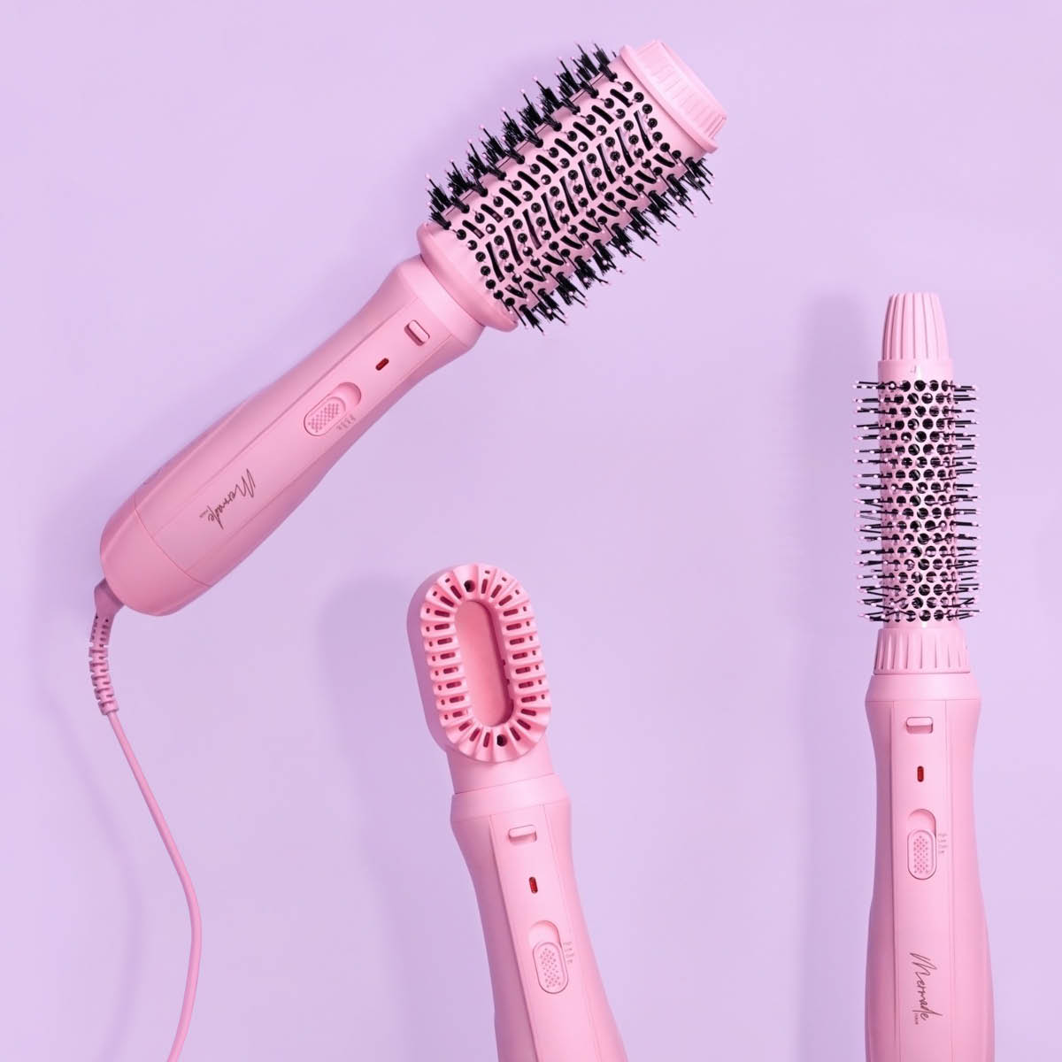 Mermade M Dryer hårtork set med locktång rosa