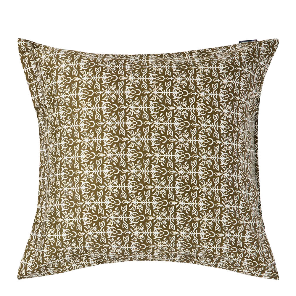 Lexington Örngott 65x65 cm bomullsatin ornament oliv/vit