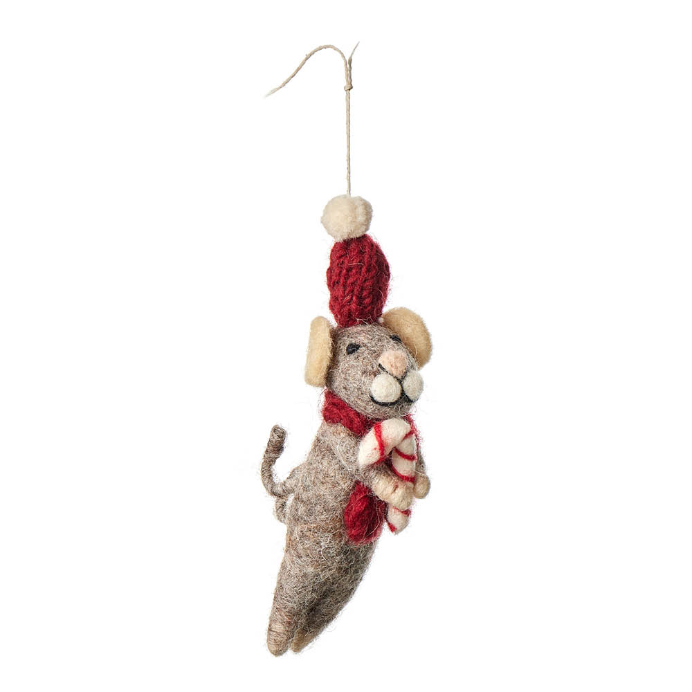 Holmen Walter juleornament mus 12 cm grå