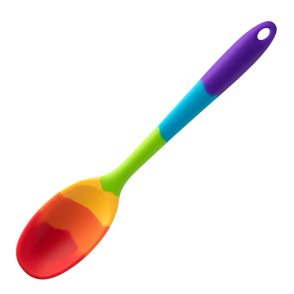 Øse silikon 28 cm regnbuefarget