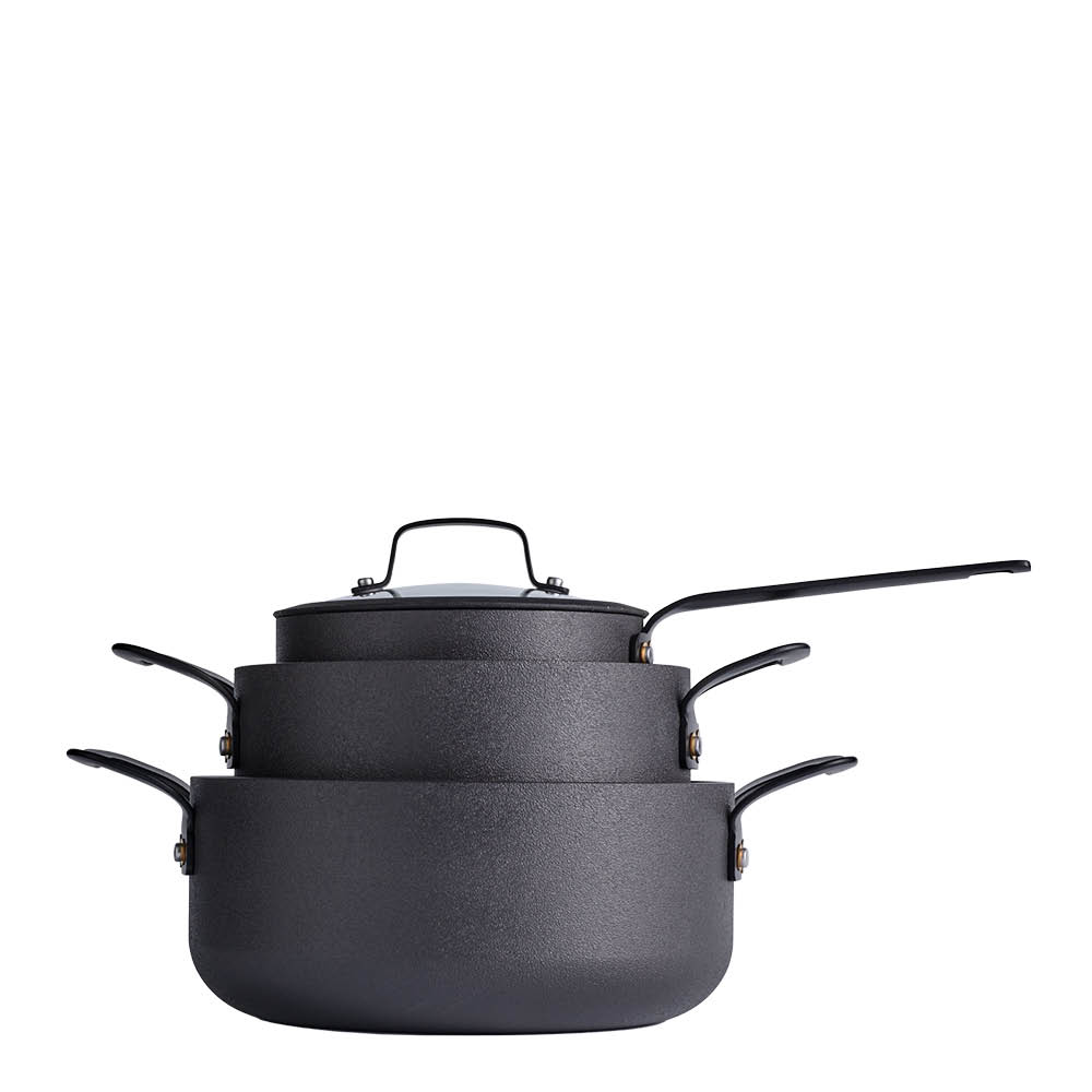 Morsö Gusto grytset 6 delar svart aluminium