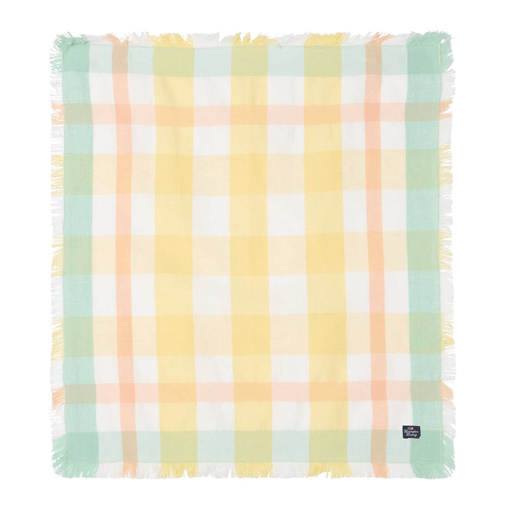 Lexington Servett linne/bomull 50x50 cm gul/vit/grön rutigt