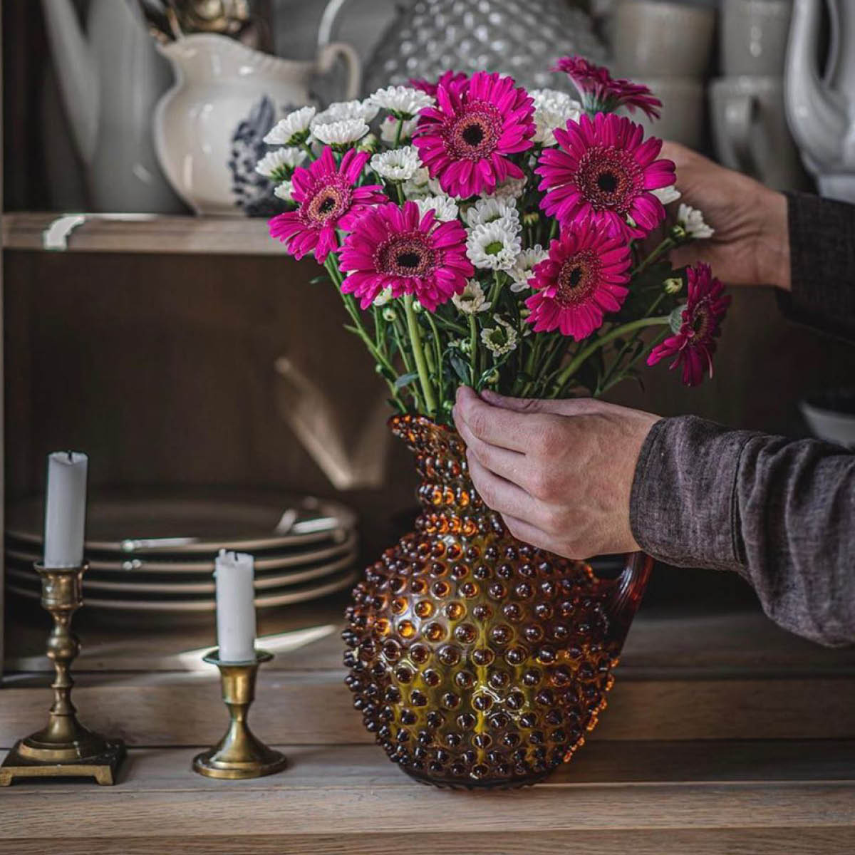 Klimchi Hobnail Karahvi 2 L Amber