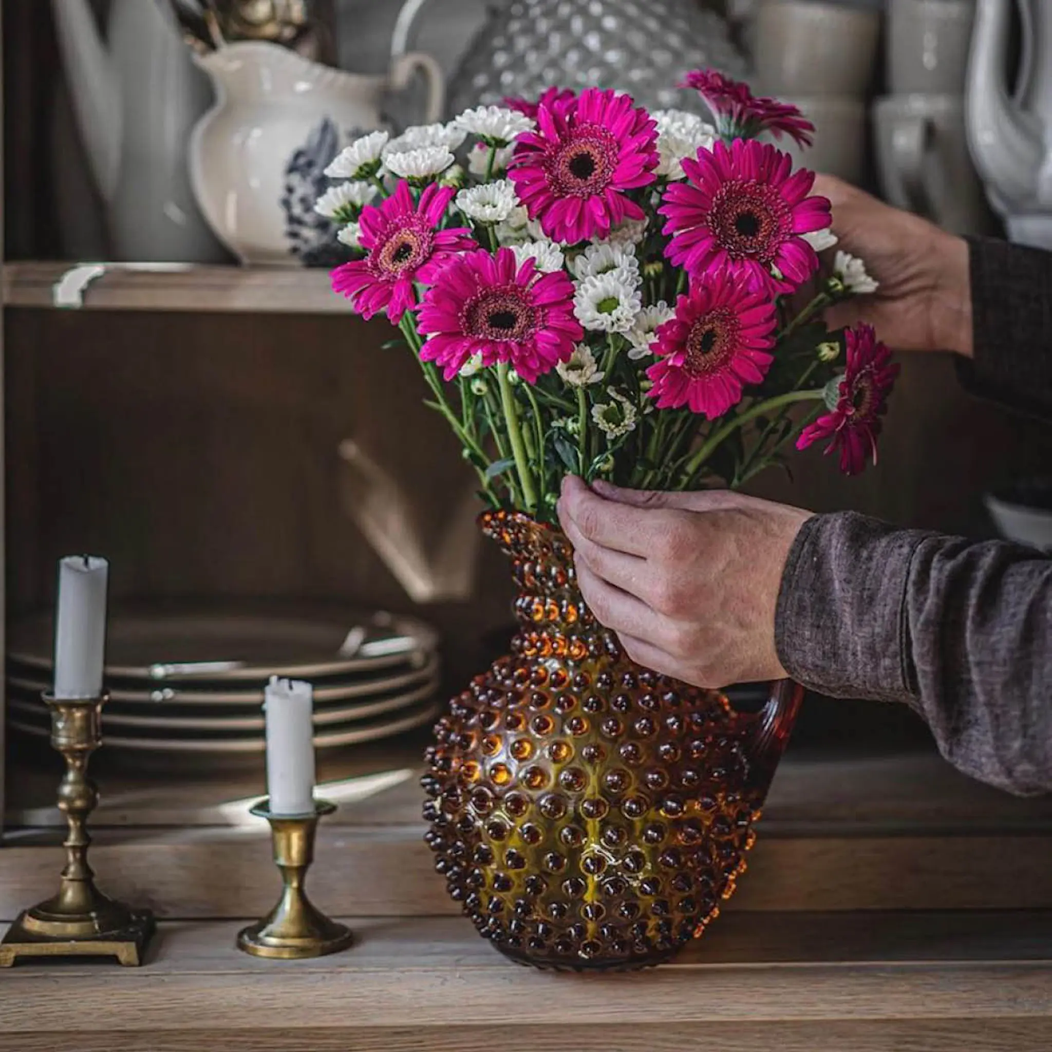 Klimchi Hobnail Karaff 2 L Amber