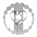 Cookie Cutters pepparkaksform Rund med Hjärtutstickare 5 cm stål