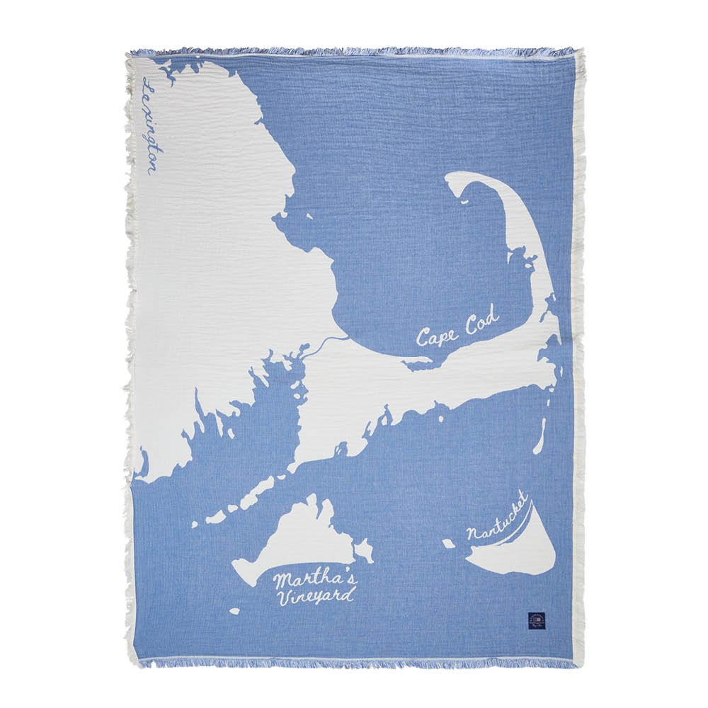 Lexington Filt 170x130 cm "Cape Cod" blå/vit