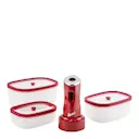 Icon mini vakuumpump 17 cm med tillbehör röd