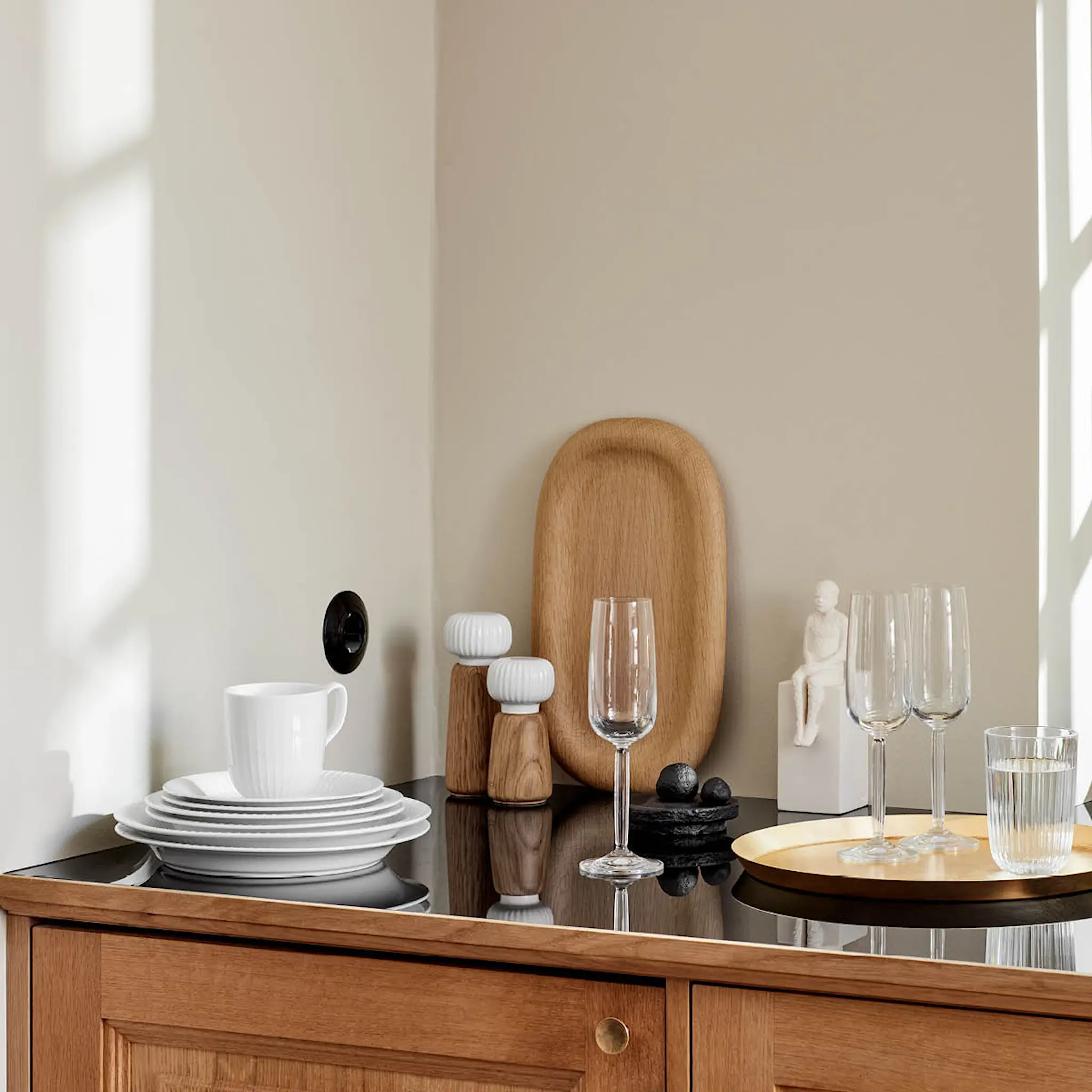 Kähler Hammershøi Lautanen 22 cm 4 kpl Valkoinen