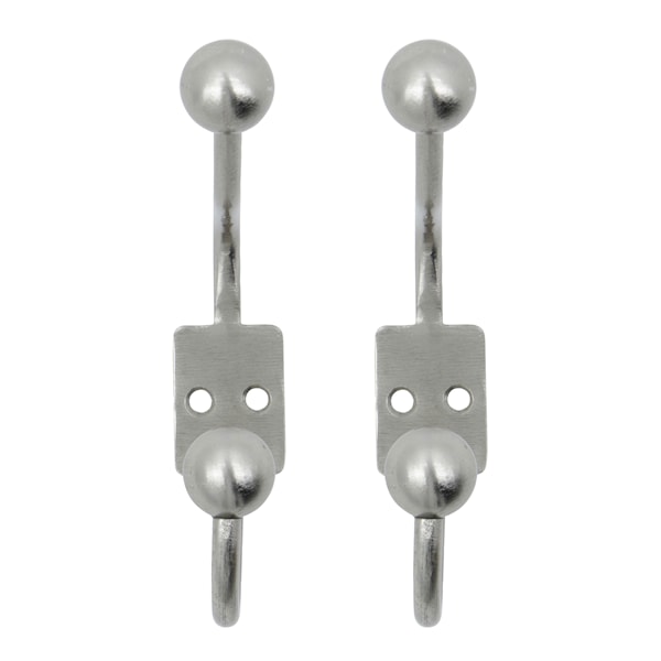Ball dubbelkrok 13 cm 2-pack silverfinish