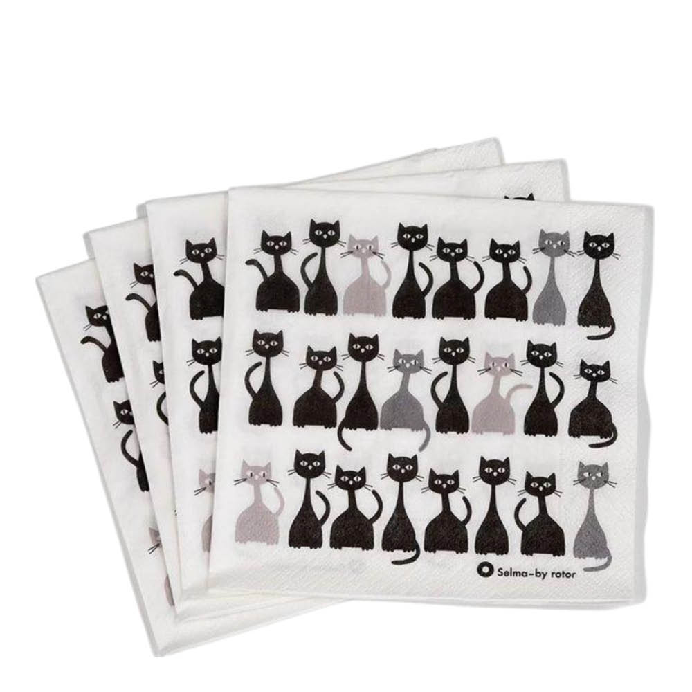 Rotor Design Selma Servetti 33x33 cm 2x20 kpl Valkoinen/Musta