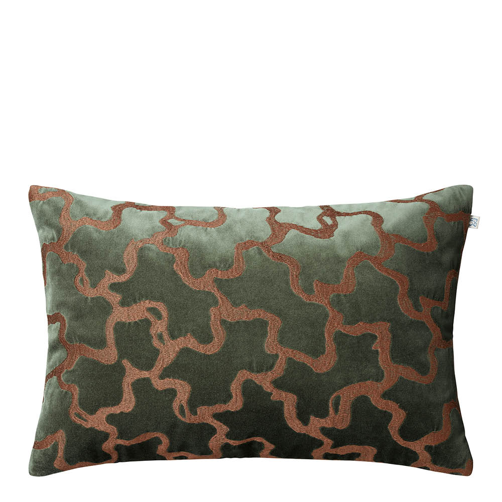 Chhatwal & Jonsson Chand putetrekk velur 40x60 cm Forest Green/Cognac