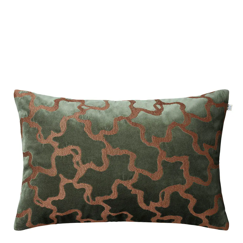 Chand putetrekk velur 40x60 cm Forest Green/Cognac