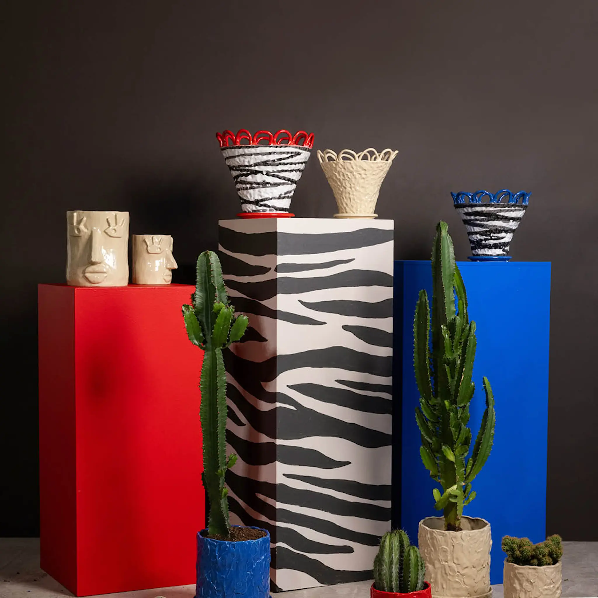 ByOn Patty krukke L 30x26,5 cm zebra/rød