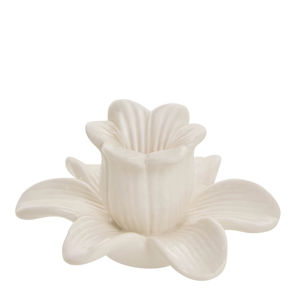 Lene Bjerre Deanne ljusstake blomma 5,6 cm offwhite