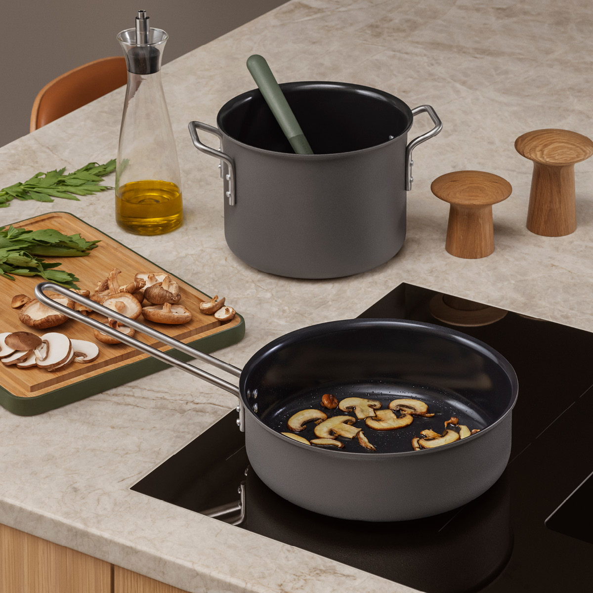 Eva Trio Grey Line gryte 2,5L 16 cm keramisk Slip-Let