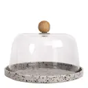 Ditte Ostkupa Rund 19,5 cm Grå/Svart/Klar