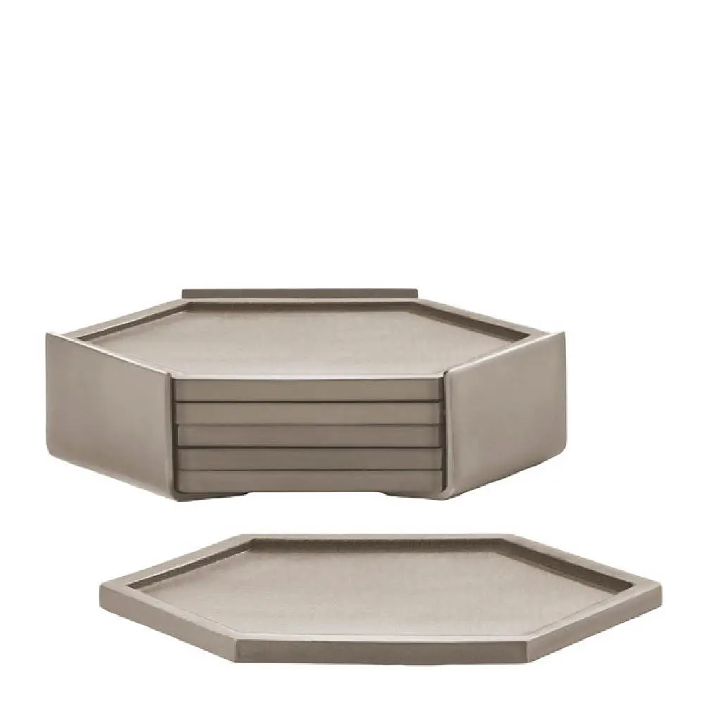 Bold glassbrikker 6 stk taupe