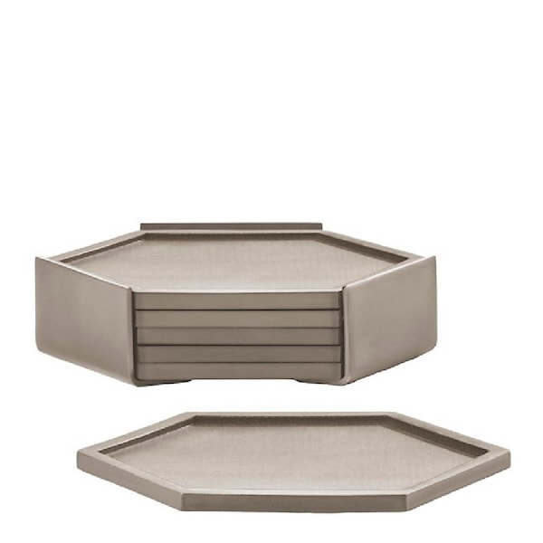Bold glasunderlägg 6-pack taupe