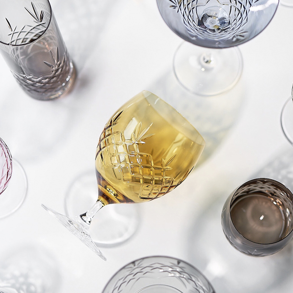 Frederik Bagger Crispy Eightball Glas på fot 55 cl 2-pack Citrine