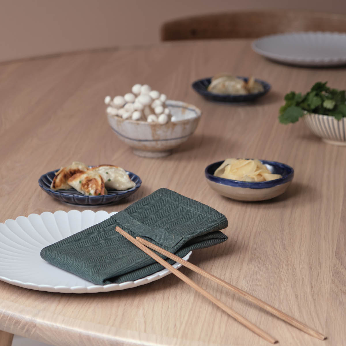 The Organic Company Serviett i bomull 35x40 cm 4 stk mørkegrønn