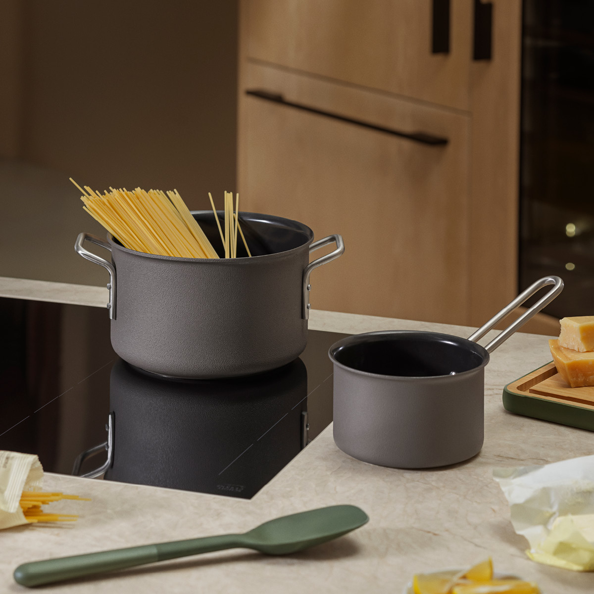 Eva Trio Grey Line kasserolle 1,8L 16 cm keramisk Slip-Let