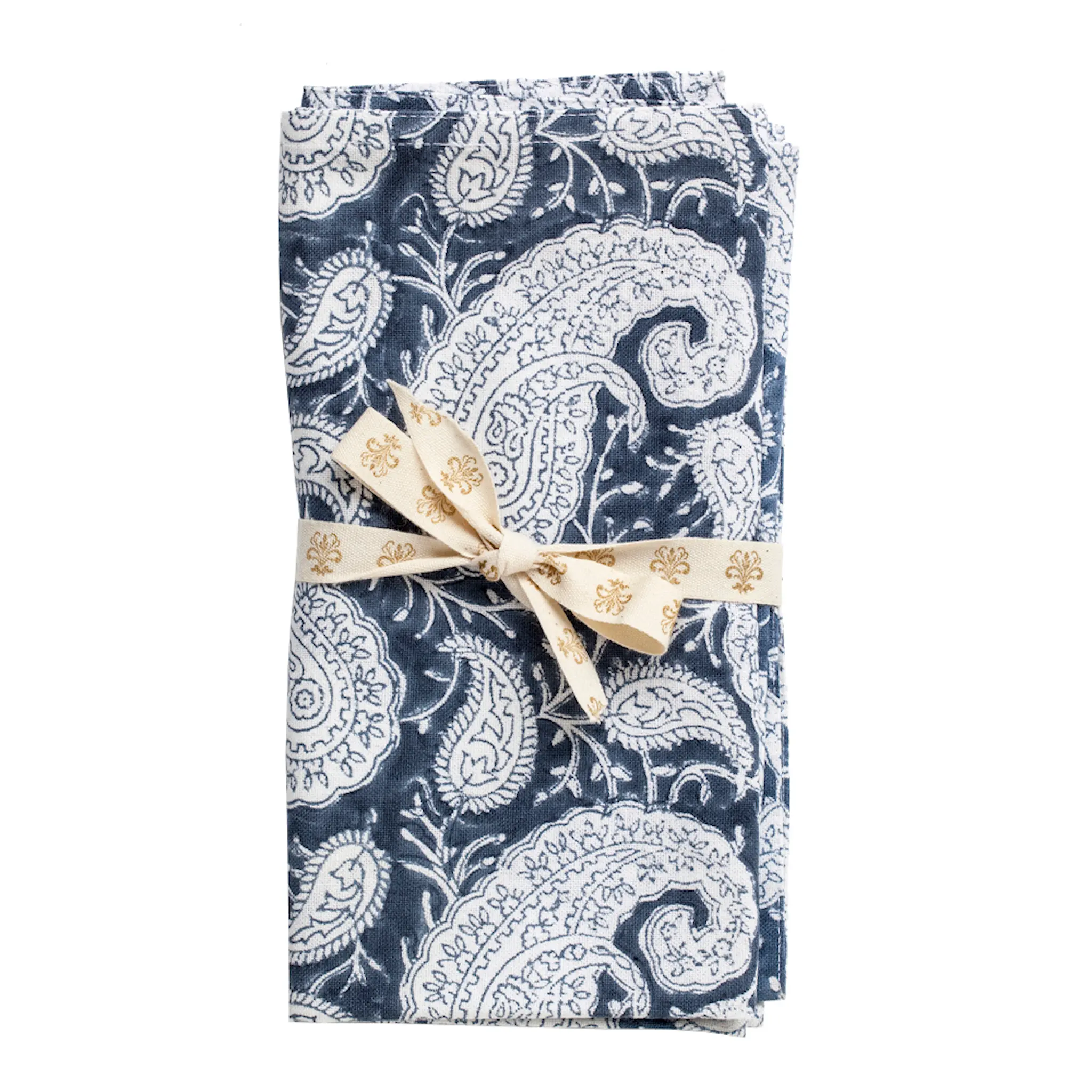 Chamois Big Paisley Servett 4-pack 50x50 cm Navy Blue