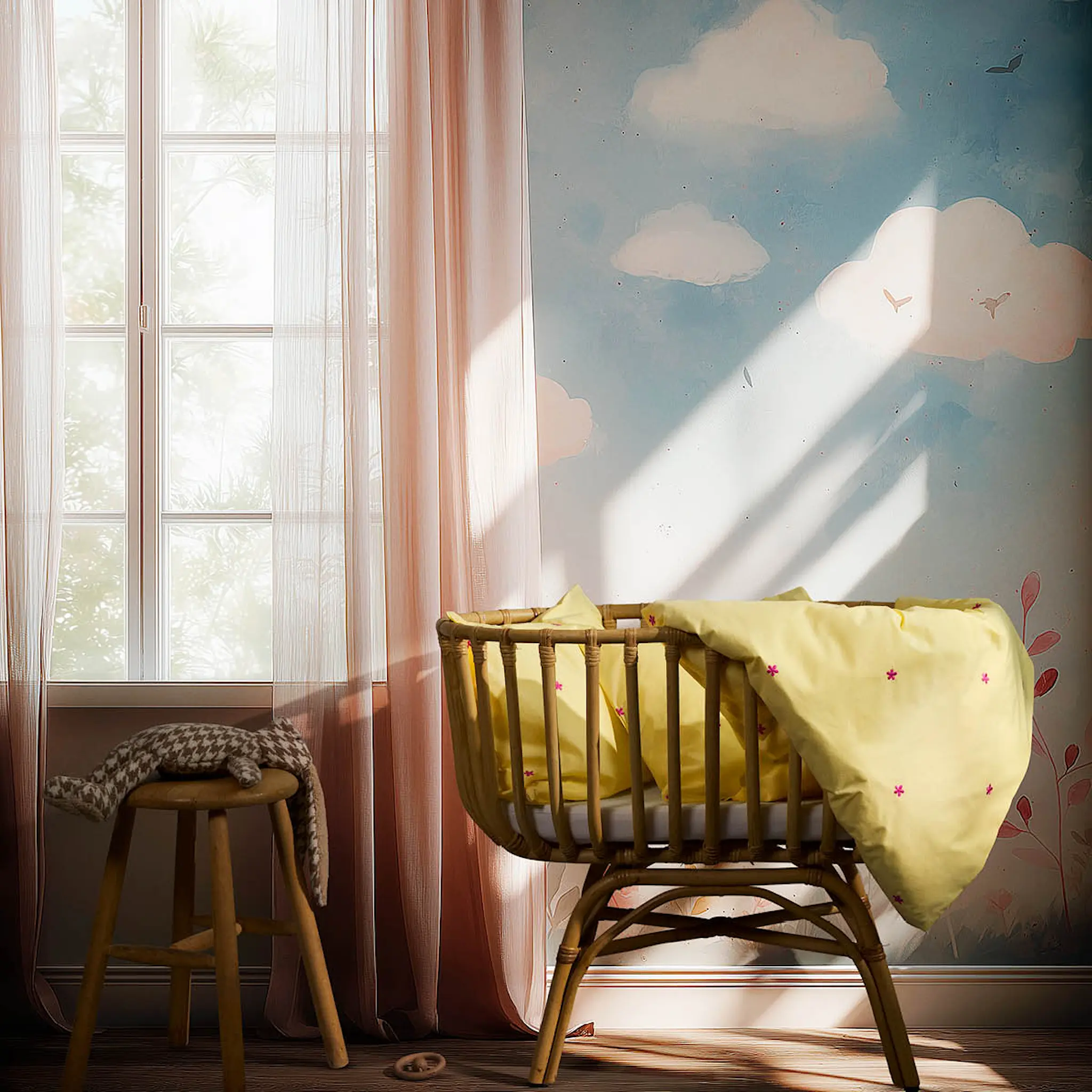 Juna Daisy påslakanset baby 70x100 cm gul