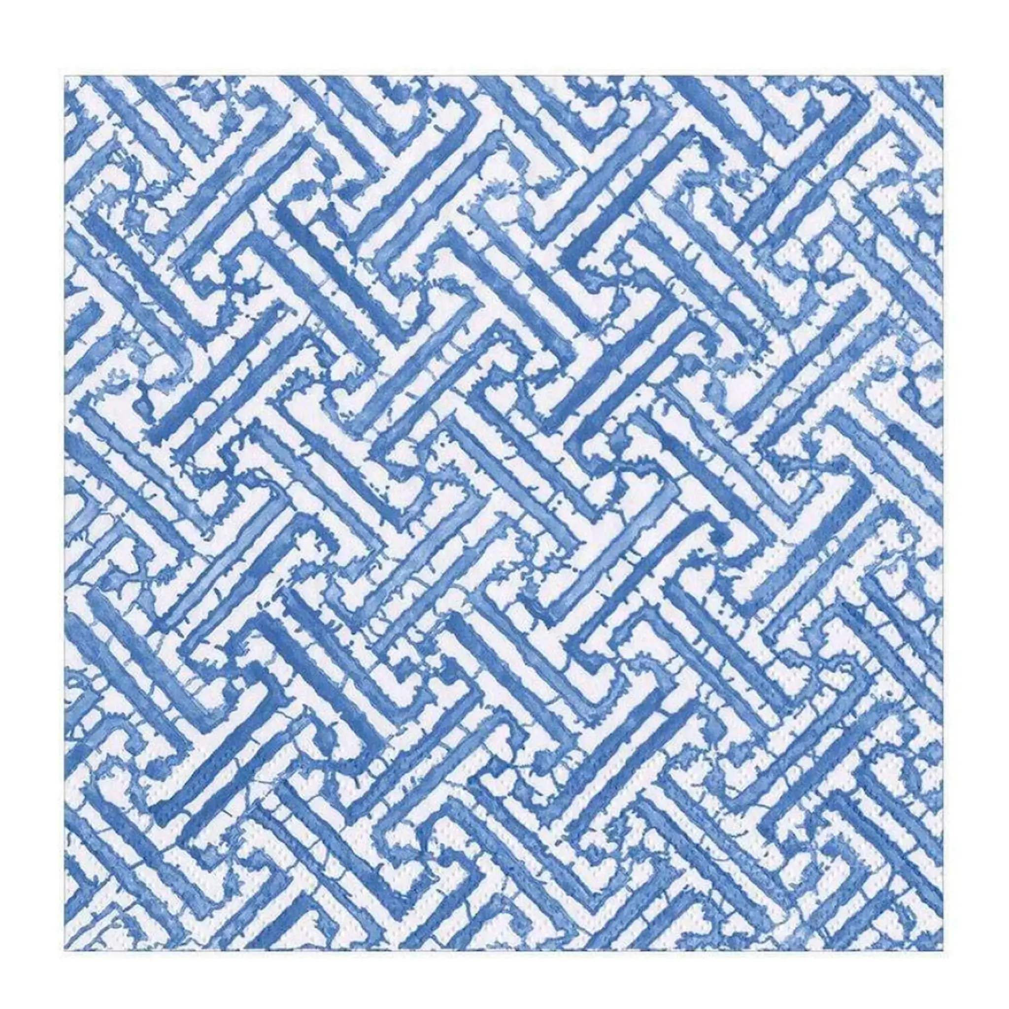 Caspari Fretwork servett 33x33 cm 20-pack blå/vit