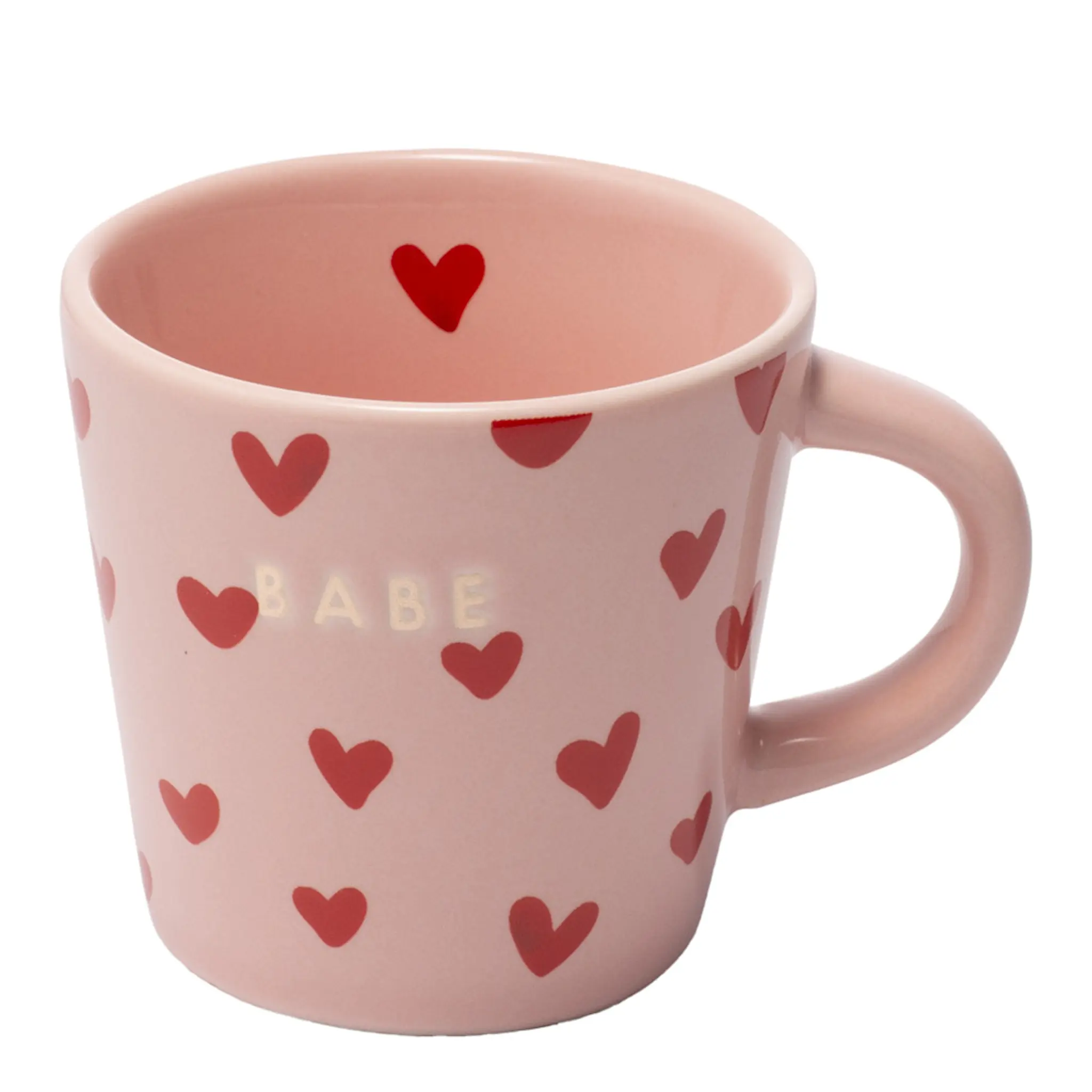 Vondels Classic Cups espressokopp 8 cl BABE rosa med hjärtan