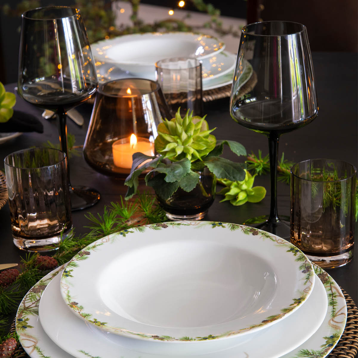 Magnor Nostalgi Djup Tallrik 23 cm Vit/Grön