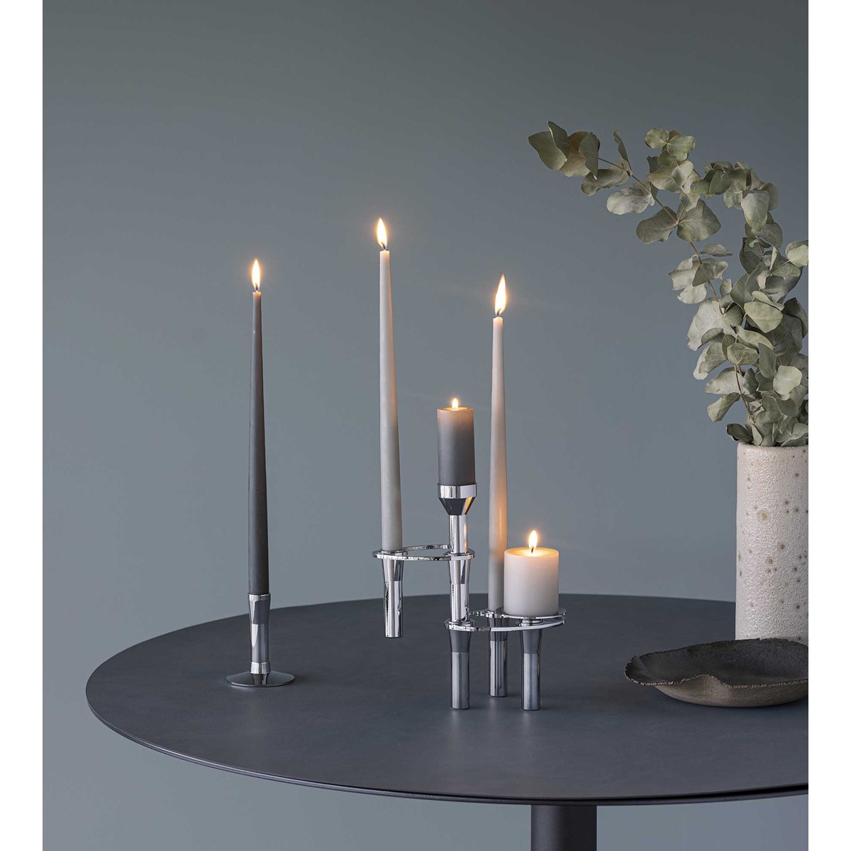 LIND DNA Curve Double Kynttilänjalka 9,9 cm Kromi