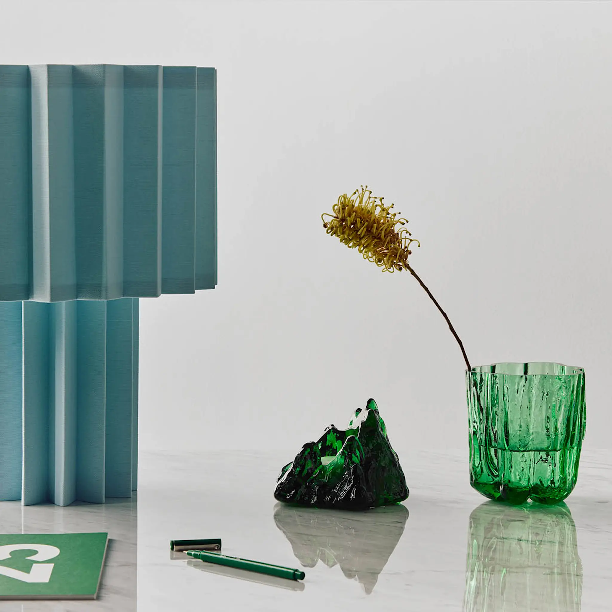 Kosta Boda Sunflower lyslykt 11,5 cm emerald green