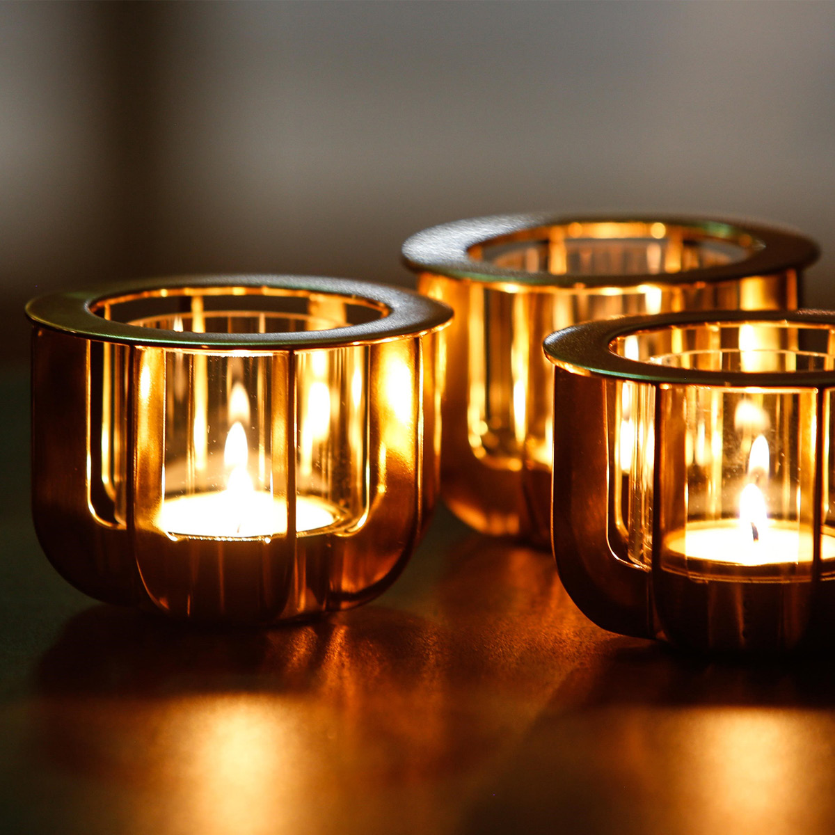 Klong Jazz mini lysholder messing 8,5x6,5 cm