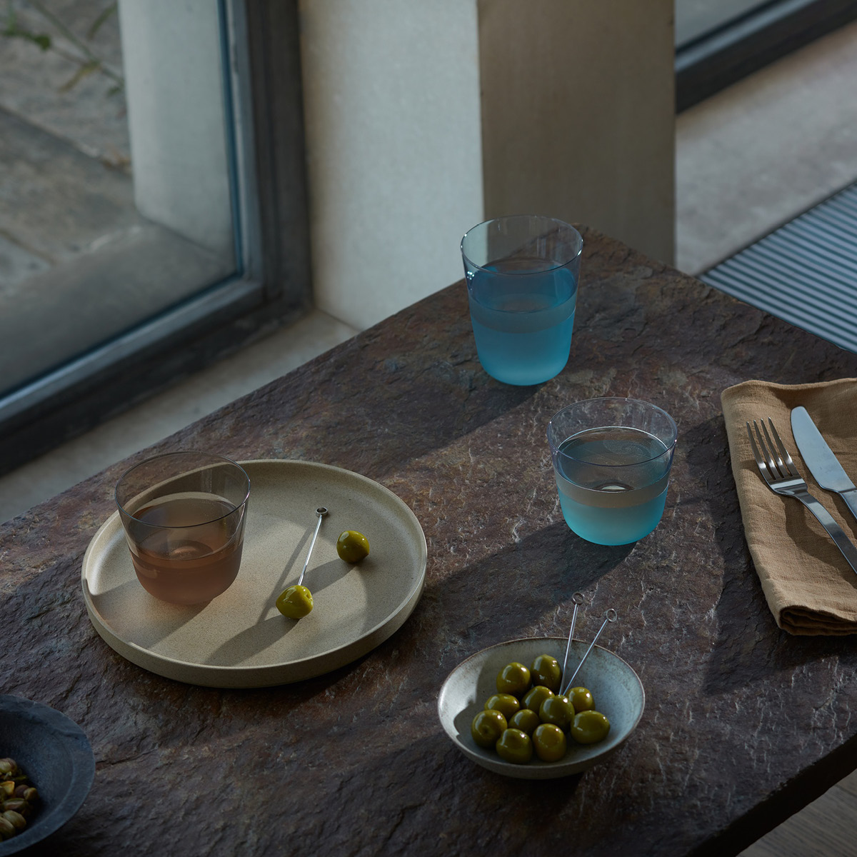 LSA International Arc vattenglas 38 cl 2-pack contrast sky