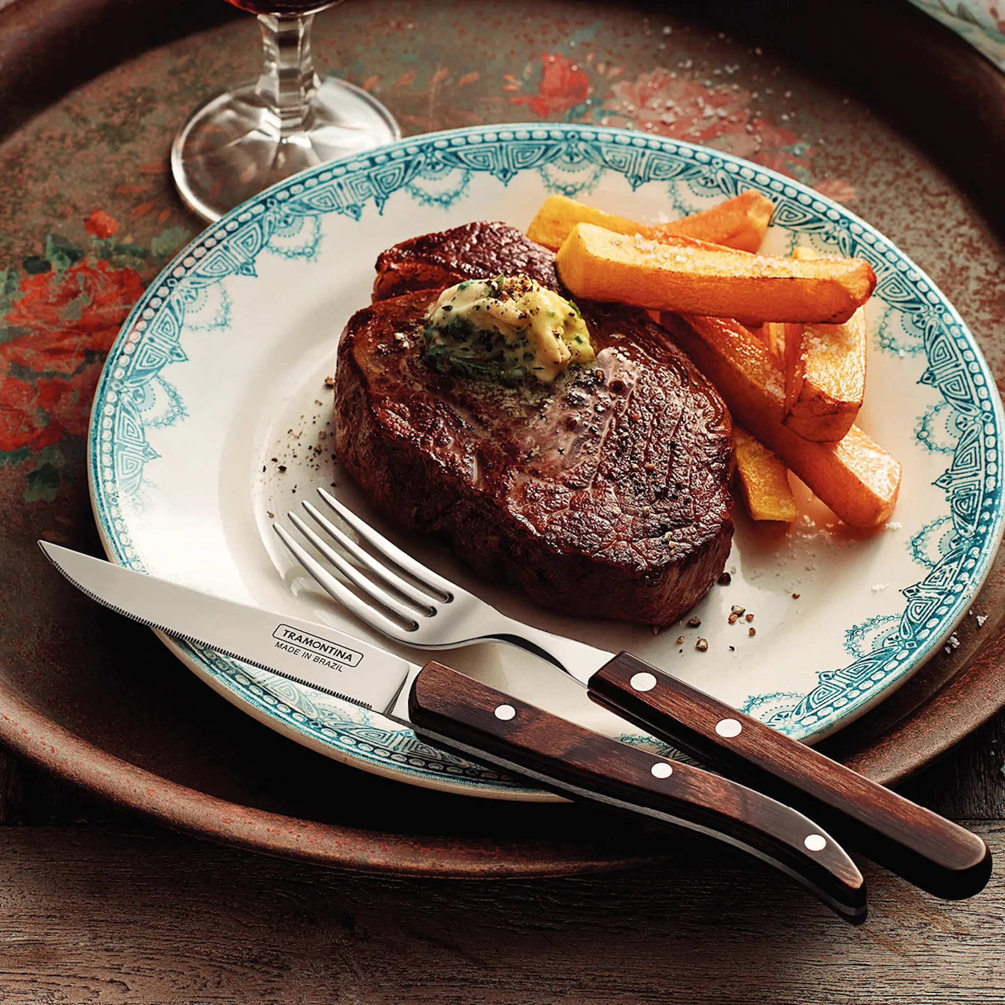 Tramontina Churrasco gaffel 22 cm brun hover