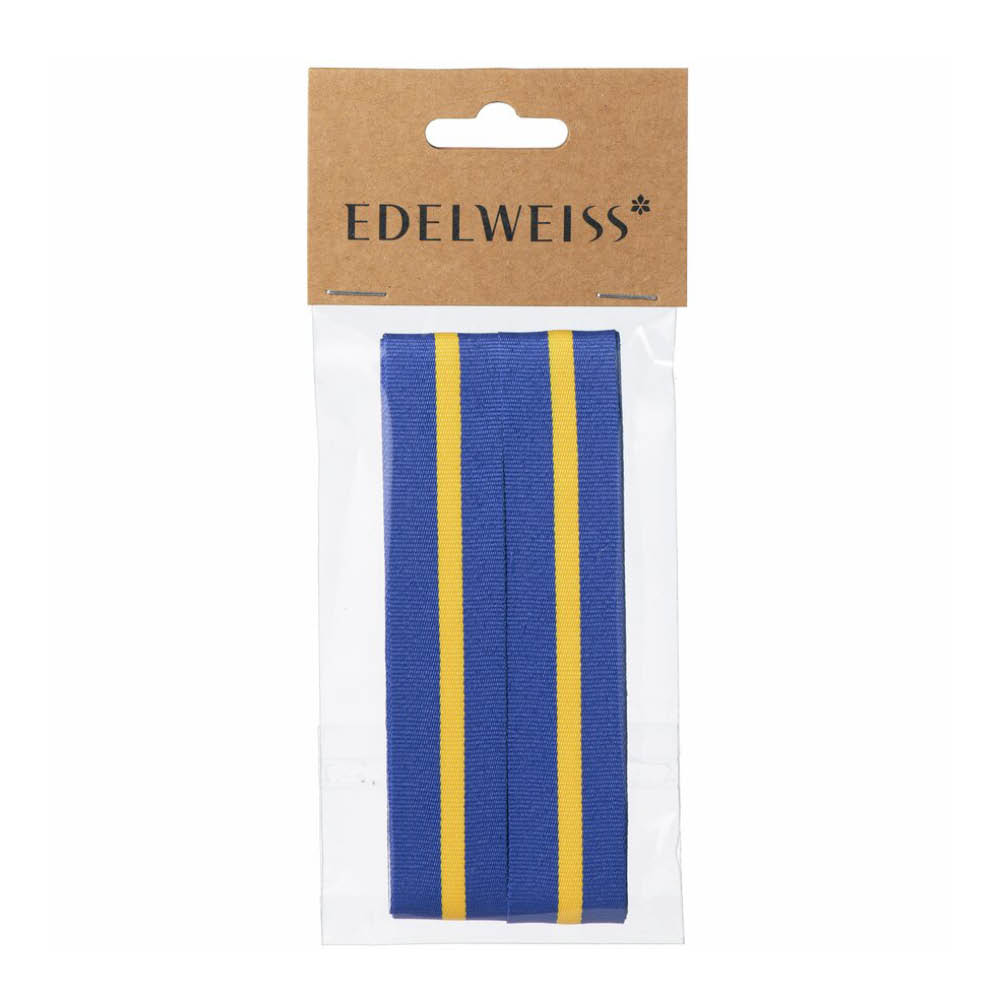 Edelweiss Sverige dekorationsband 2,5m blå/gul