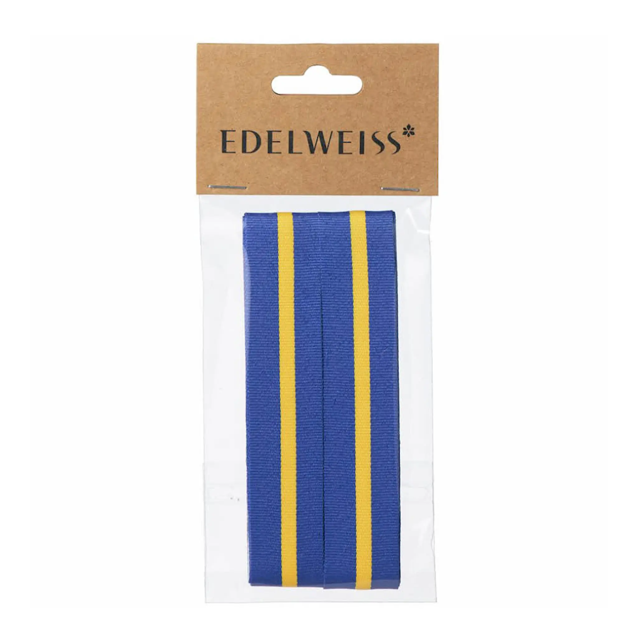 Edelweiss Sverige dekorationsband 2,5m blå/gul