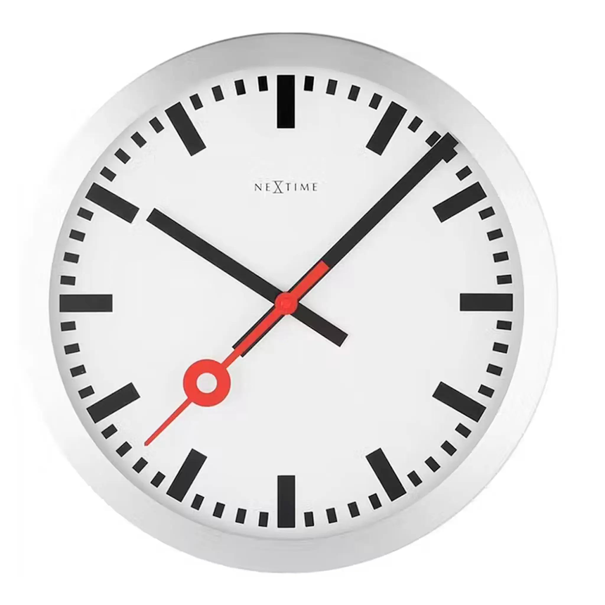 NeXtime Station Stripe väggklocka 35 cm vit