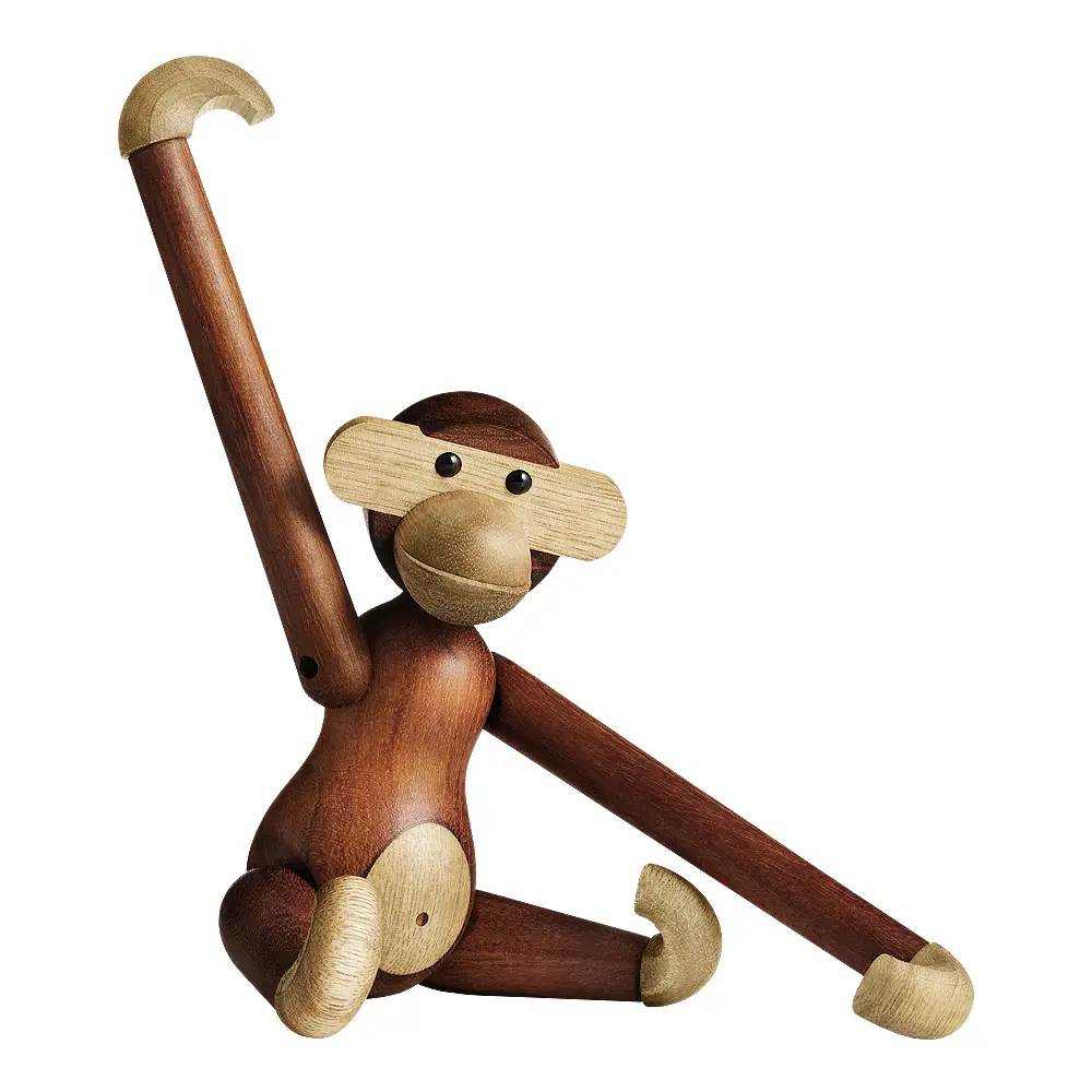 Puinen Apina 20 cm Tiikki