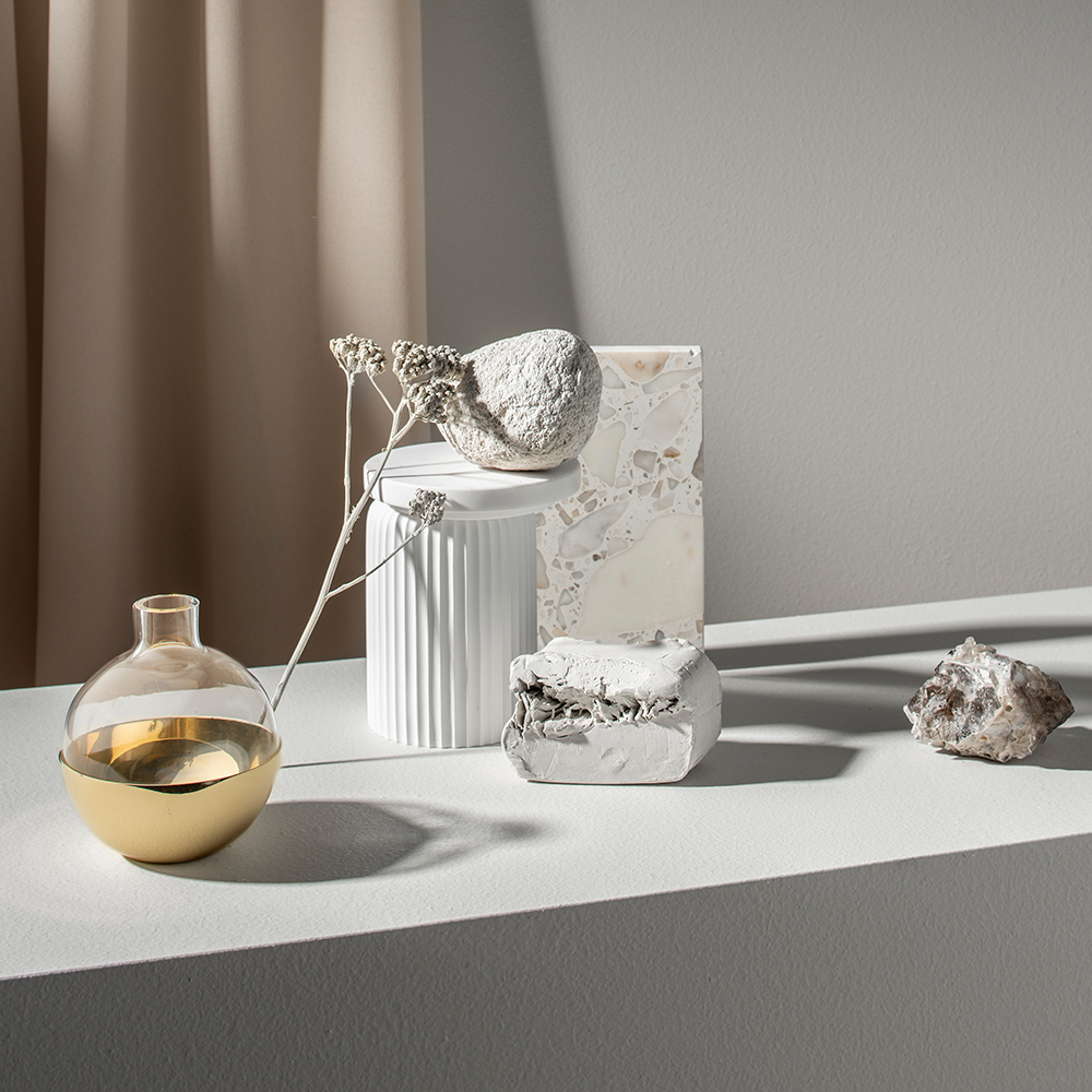 Skultuna Pomme vase/lykt 9,5 cm messing