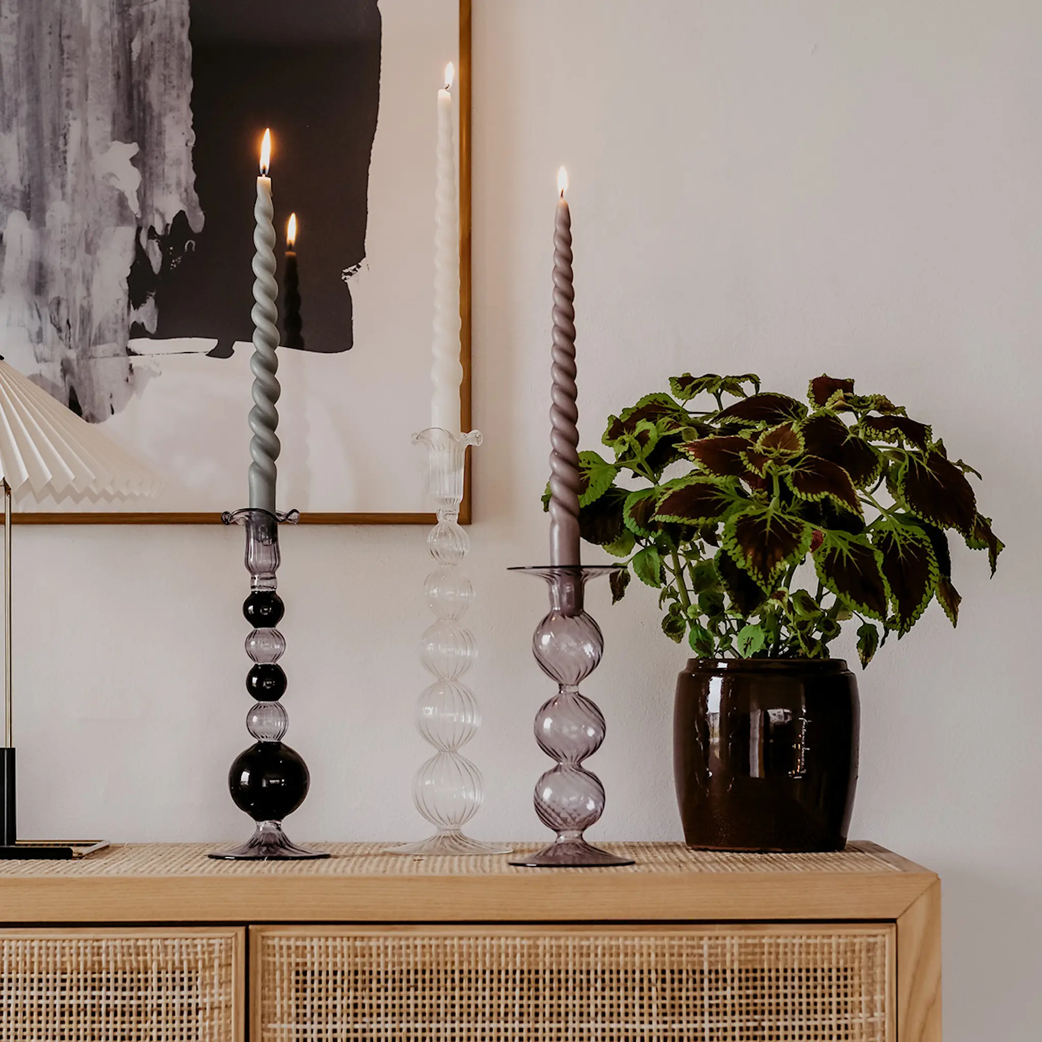 Moonlight Copenhagen Sky Kynttilänjalka 25 cm Harmaa/Musta