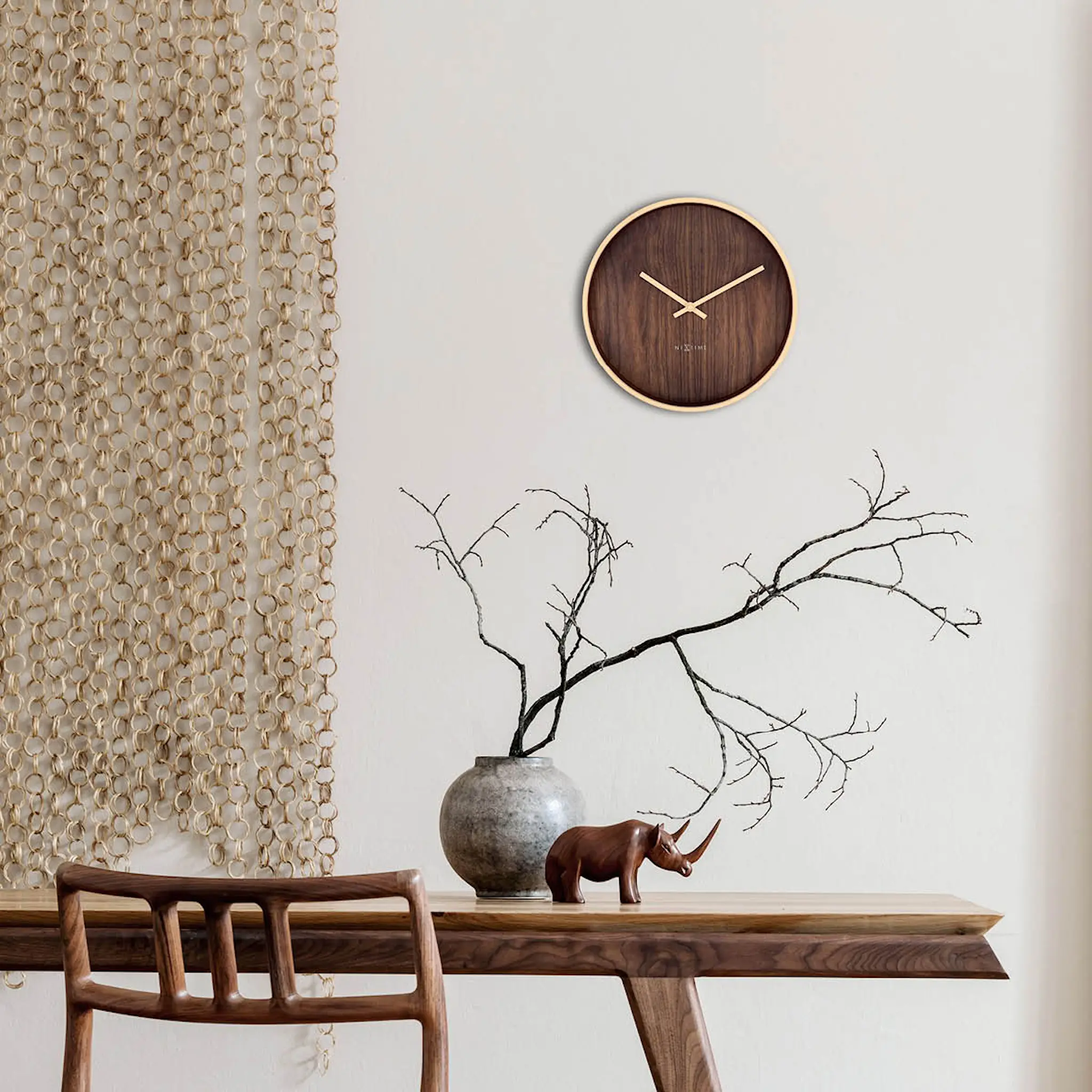 NeXtime Oslo väggklocka 30 cm brun