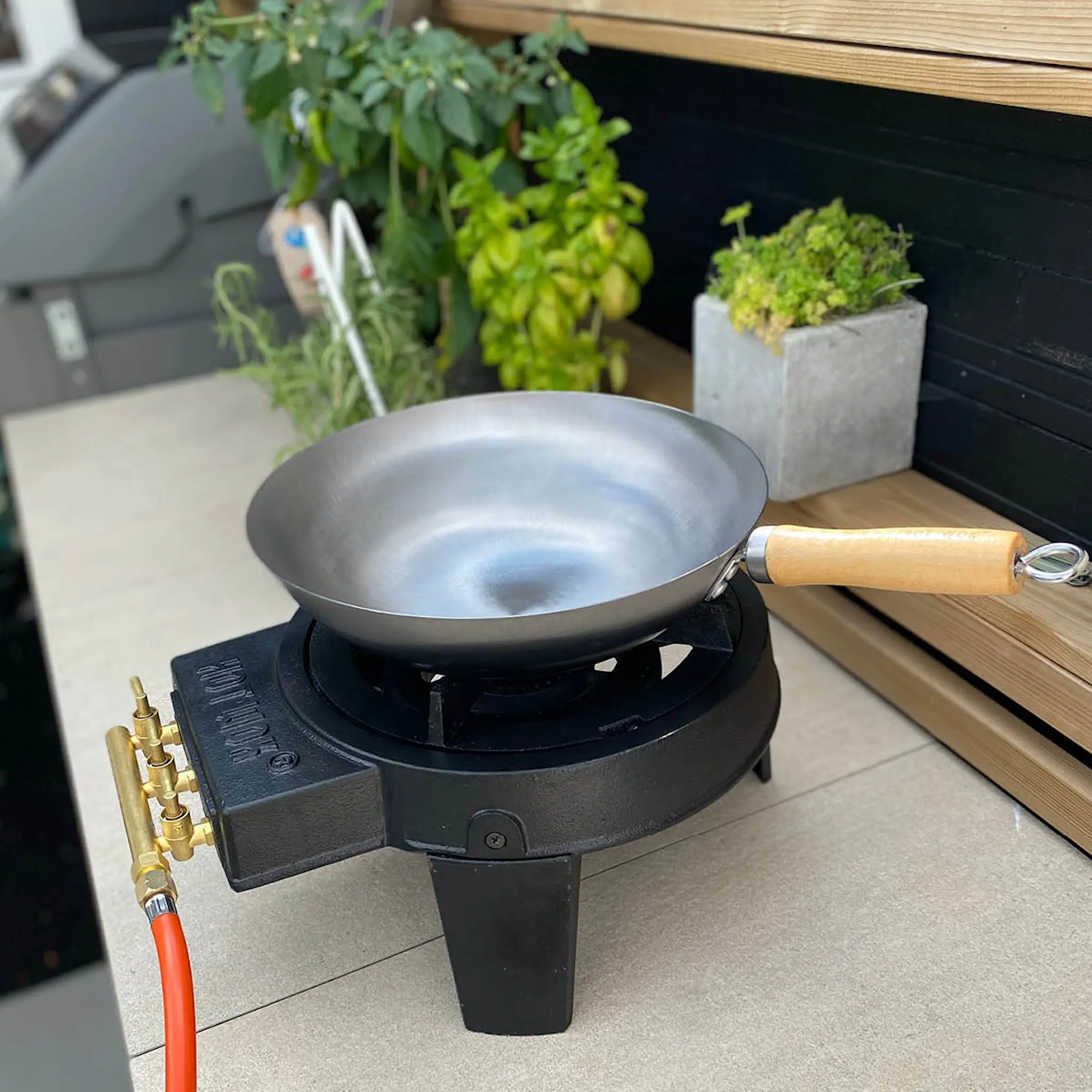 Hot Wok Original gasolbrännare 7,0 kW + 30 cm wokpanna