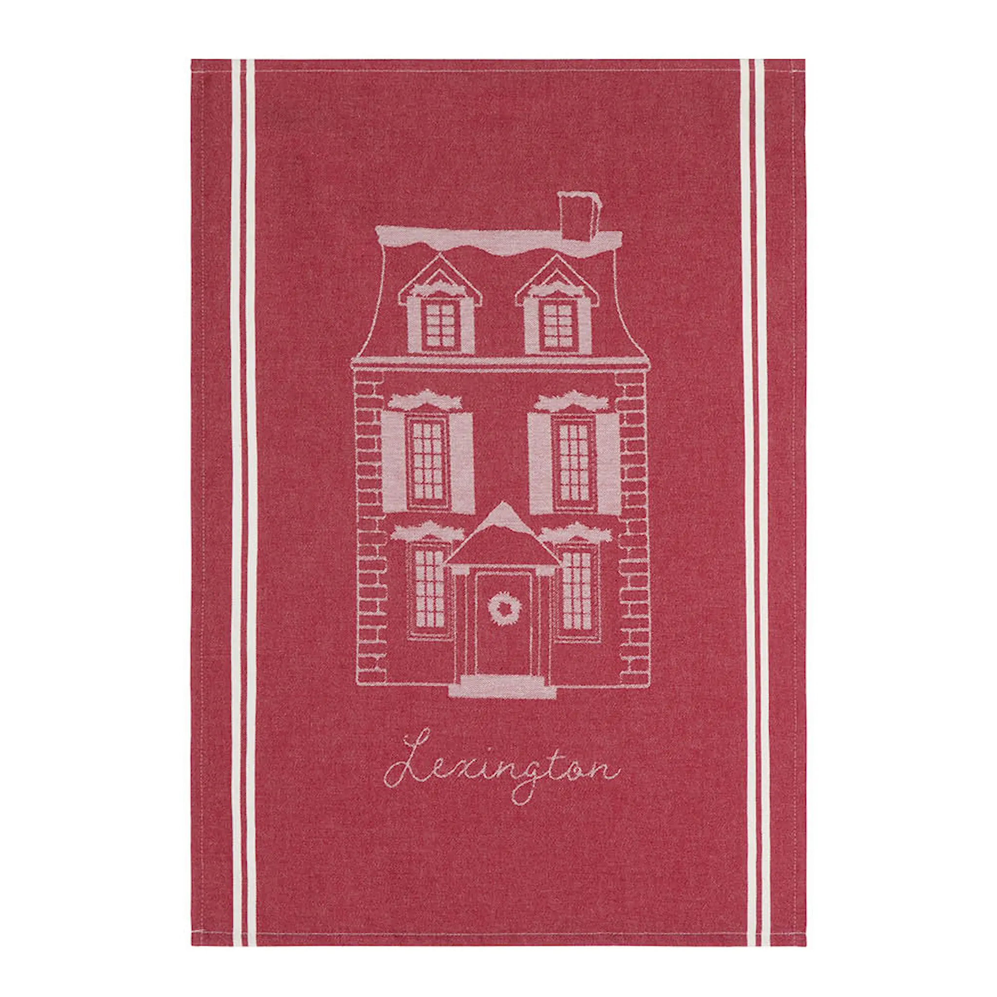Lexington Original kökshandduk House jacquard 50x70 cm röd/vit