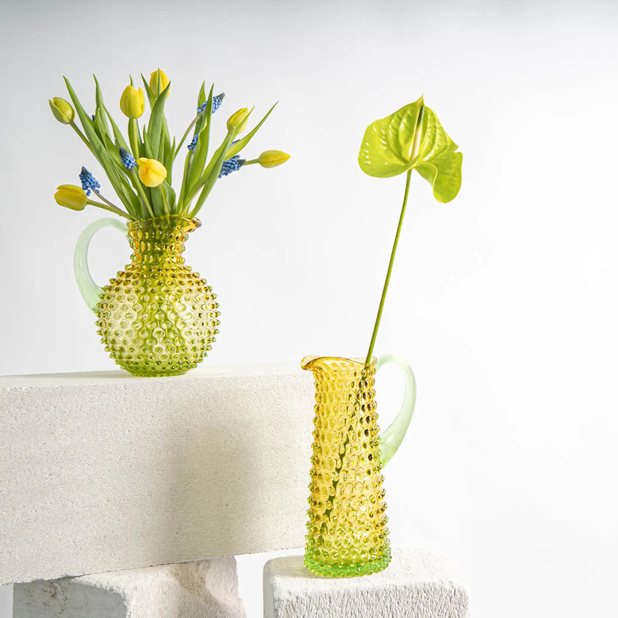 Klimchi Hobnail karaffel 1L Meadow Amber/lysegrønn