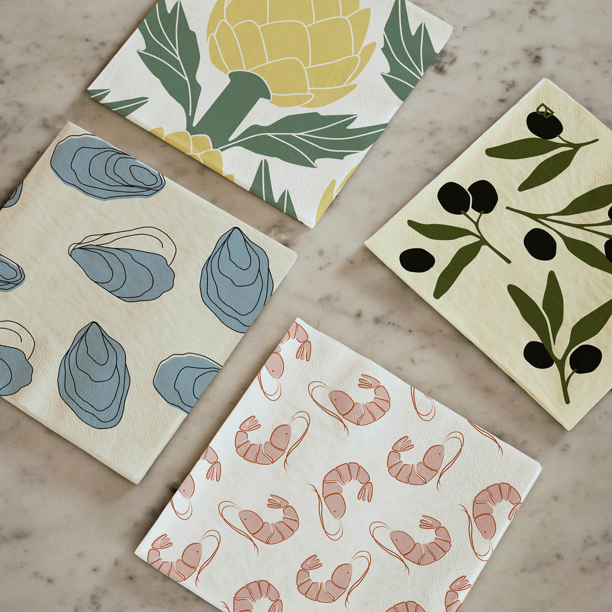 Broste Copenhagen Oyster Servetti 33x33 cm 20 kpl Vaaleansininen/Musta