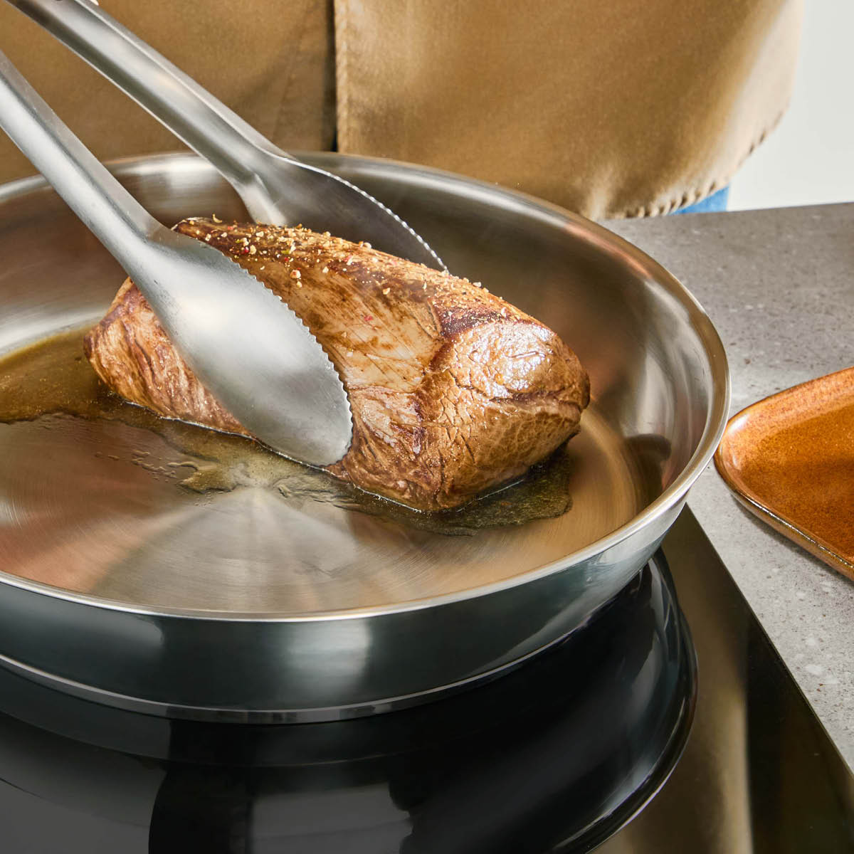 Tefal Ingenio Emotion Brushed stekepannesett 3 deler uten belegg